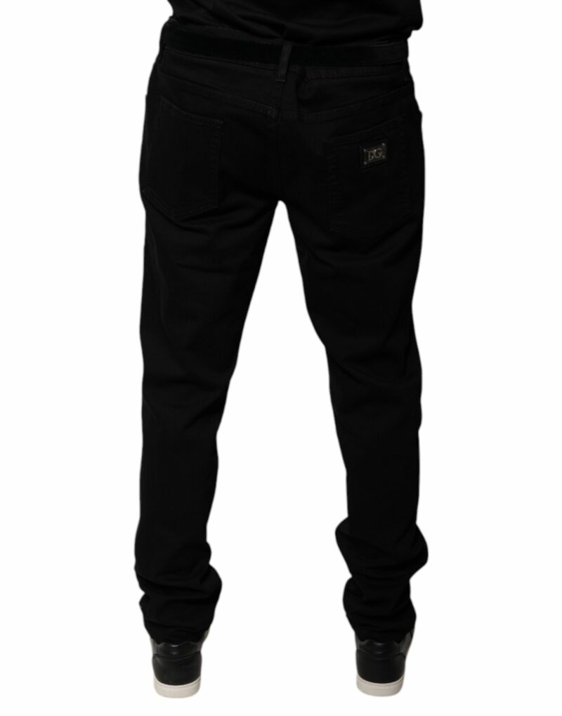 Dolce & Gabbana Black Logo Cotton Stretch Skinny Denim Jeans - Image 4