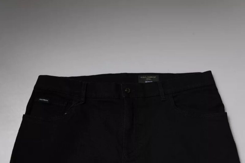 Dolce & Gabbana Black Logo Cotton Stretch Skinny Denim Jeans - Image 5