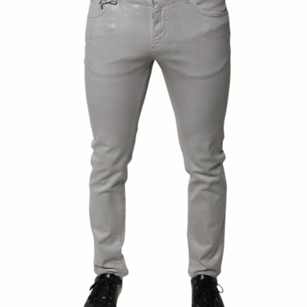 Dolce & Gabbana Gray Cotton Stretch Slim Fit Denim Jeans