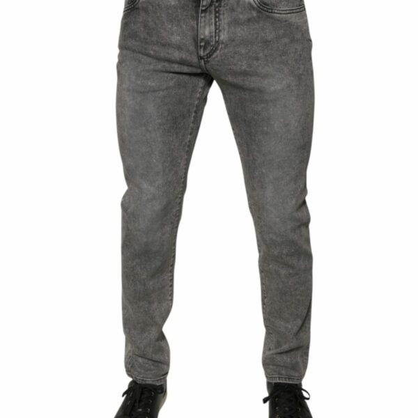 Dolce & Gabbana Gray Washed Cotton Skinny Denim Jeans