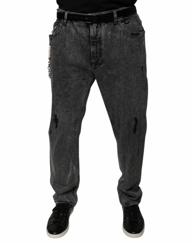 Dolce & Gabbana Dark Gray Cotton Skinny Denim Jeans - Image 2