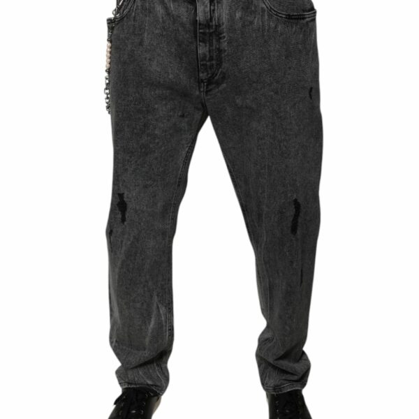 Dolce & Gabbana Dark Gray Cotton Skinny Denim Jeans