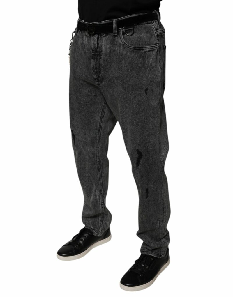Dolce & Gabbana Dark Gray Cotton Skinny Denim Jeans - Image 3