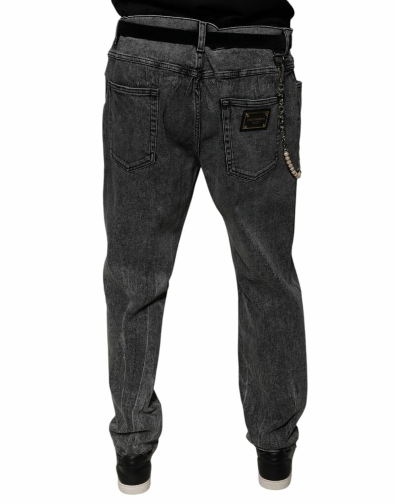 Dolce & Gabbana Dark Gray Cotton Skinny Denim Jeans - Image 4