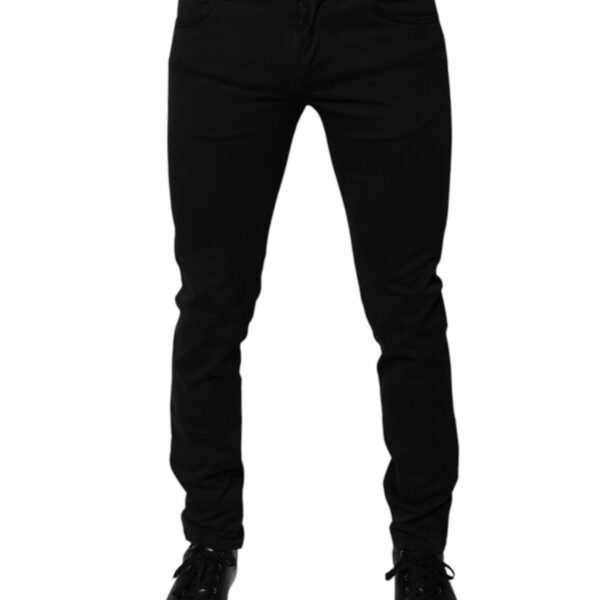 Dolce & Gabbana Black Cotton Stretch Skinny Men Denim Jeans