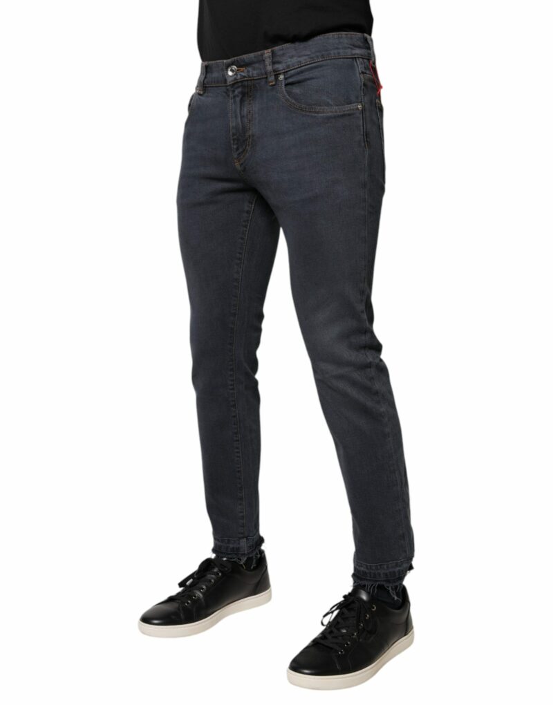 Dolce & Gabbana Dark Gray Cotton Skinny Denim Jeans - Image 3