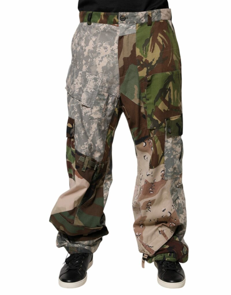 Dolce & Gabbana Multicolor Patchwork Camouflage Cargo Pants - Image 2