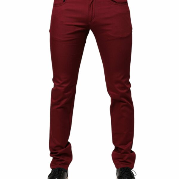 Dolce & Gabbana Red Cotton Stretch Skinny Denim Jeans