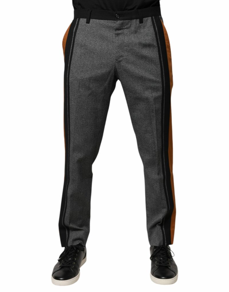 Dolce & Gabbana Multicolor Cotton Tapered Dress Formal Pants - Image 2
