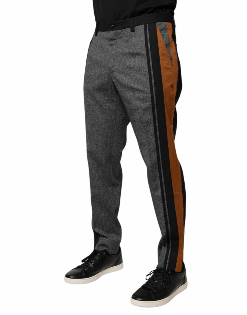 Dolce & Gabbana Multicolor Cotton Tapered Dress Formal Pants - Image 3