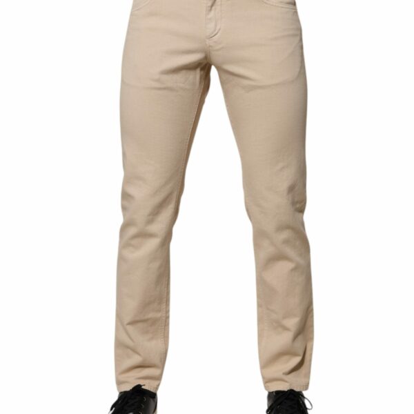 Dolce & Gabbana Beige Cotton Stretch Regular Men Denim Jeans