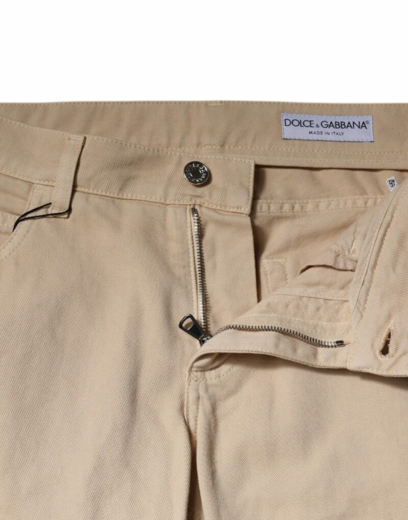 Dolce & Gabbana Beige Cotton Stretch Regular Men Denim Jeans - Image 5