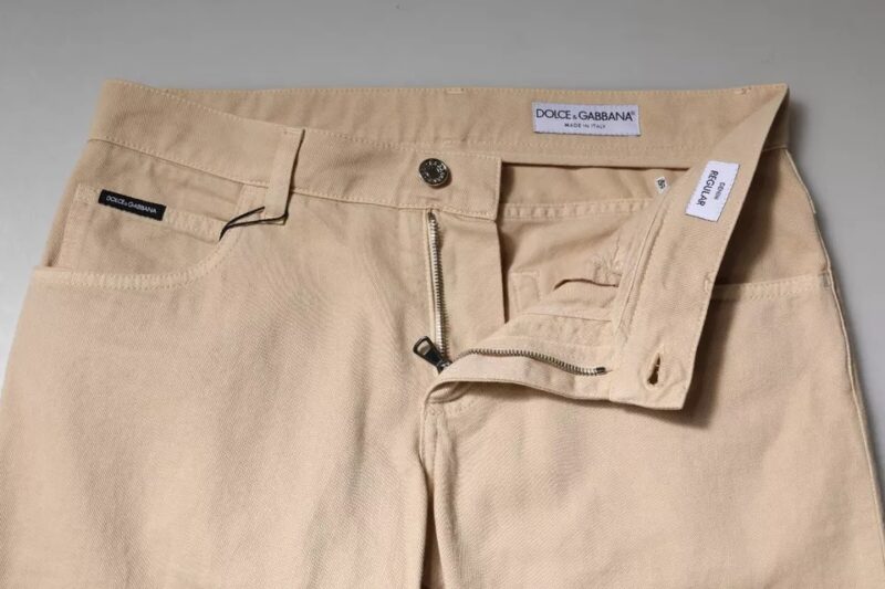 Dolce & Gabbana Beige Cotton Stretch Regular Men Denim Jeans - Image 7