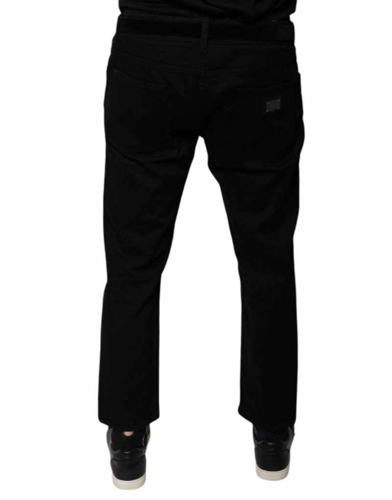 Dolce & Gabbana Black Cotton Stretch Logo Skinny Denim Jeans - Image 4