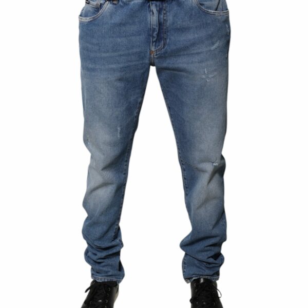 Dolce & Gabbana Light Blue Cotton Men Skinny Denim Jeans