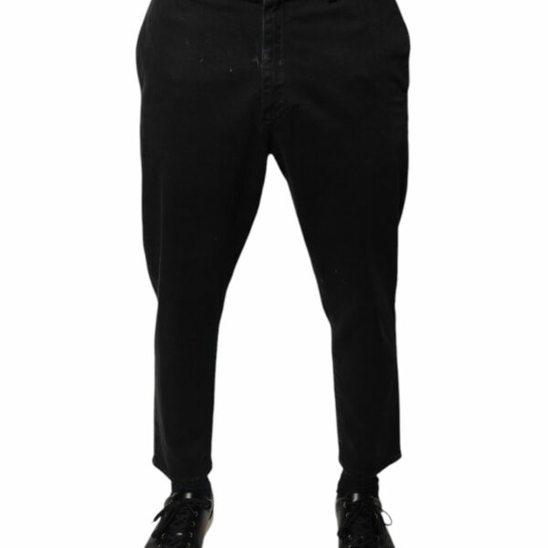 Dolce & Gabbana Black HOUSTON Men Cropped Denim Jeans