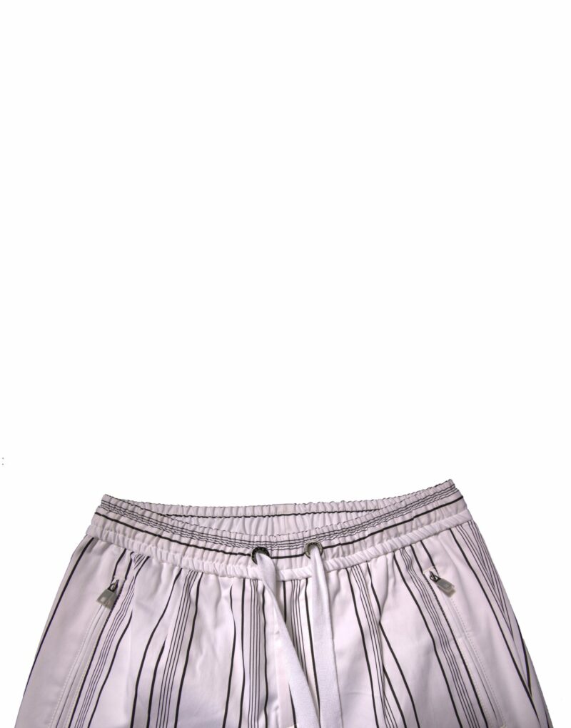 Dolce & Gabbana White Stripe Cotton Dress Skinny Pants - Image 5