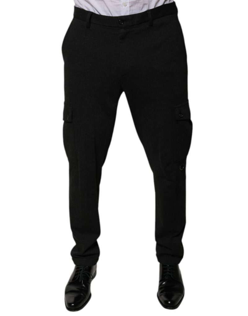 Dolce & Gabbana Black Viscose Cargo Men Casual Pants - Image 2