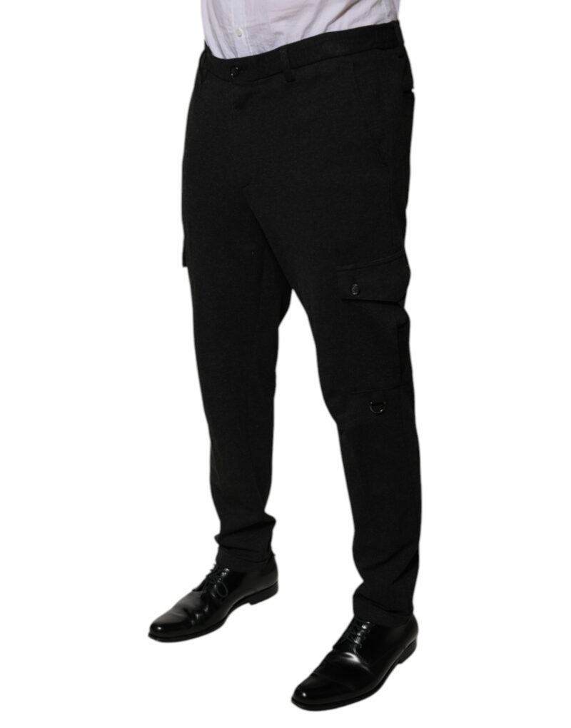 Dolce & Gabbana Black Viscose Cargo Men Casual Pants - Image 3