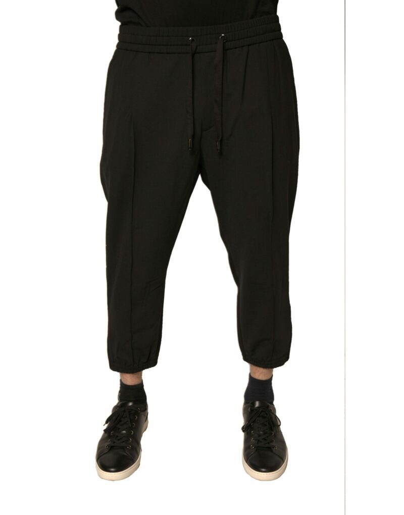 Dolce & Gabbana Black Wool Jogger Jogging Pants - Image 2