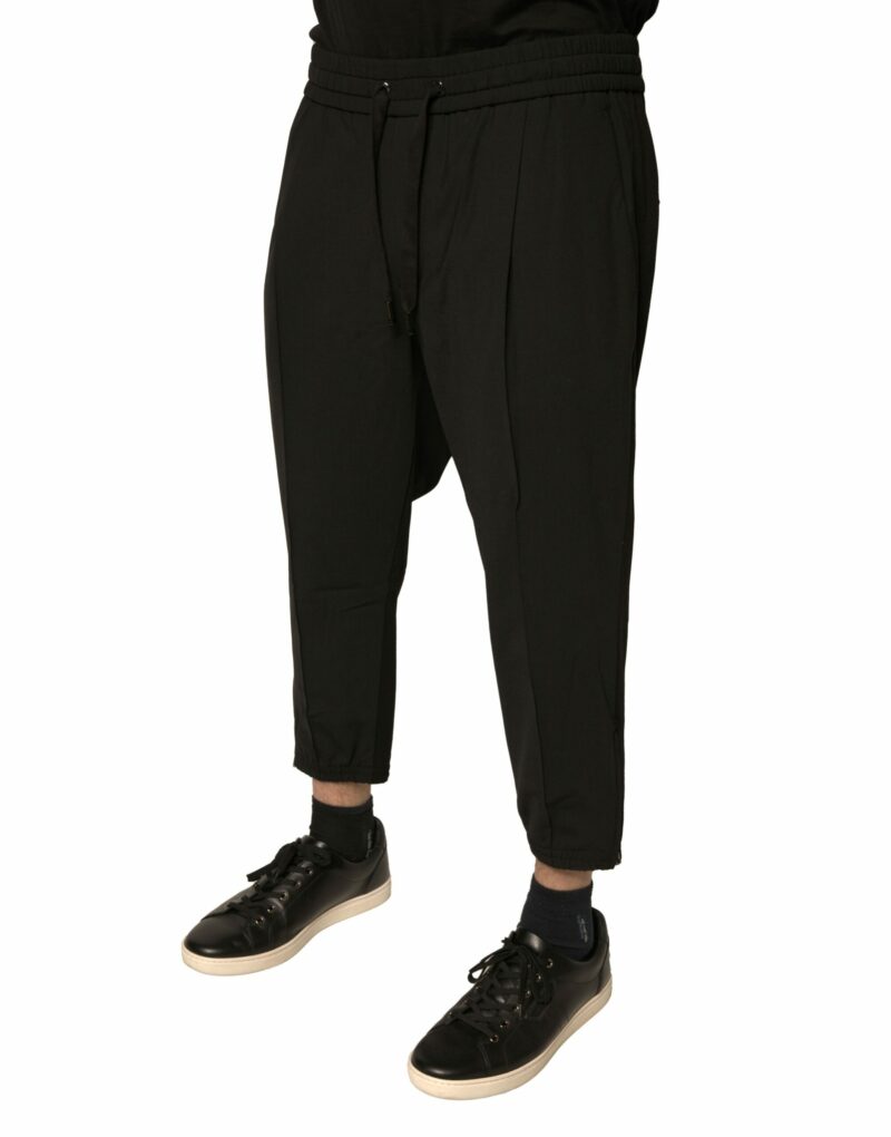 Dolce & Gabbana Black Wool Jogger Jogging Pants - Image 3