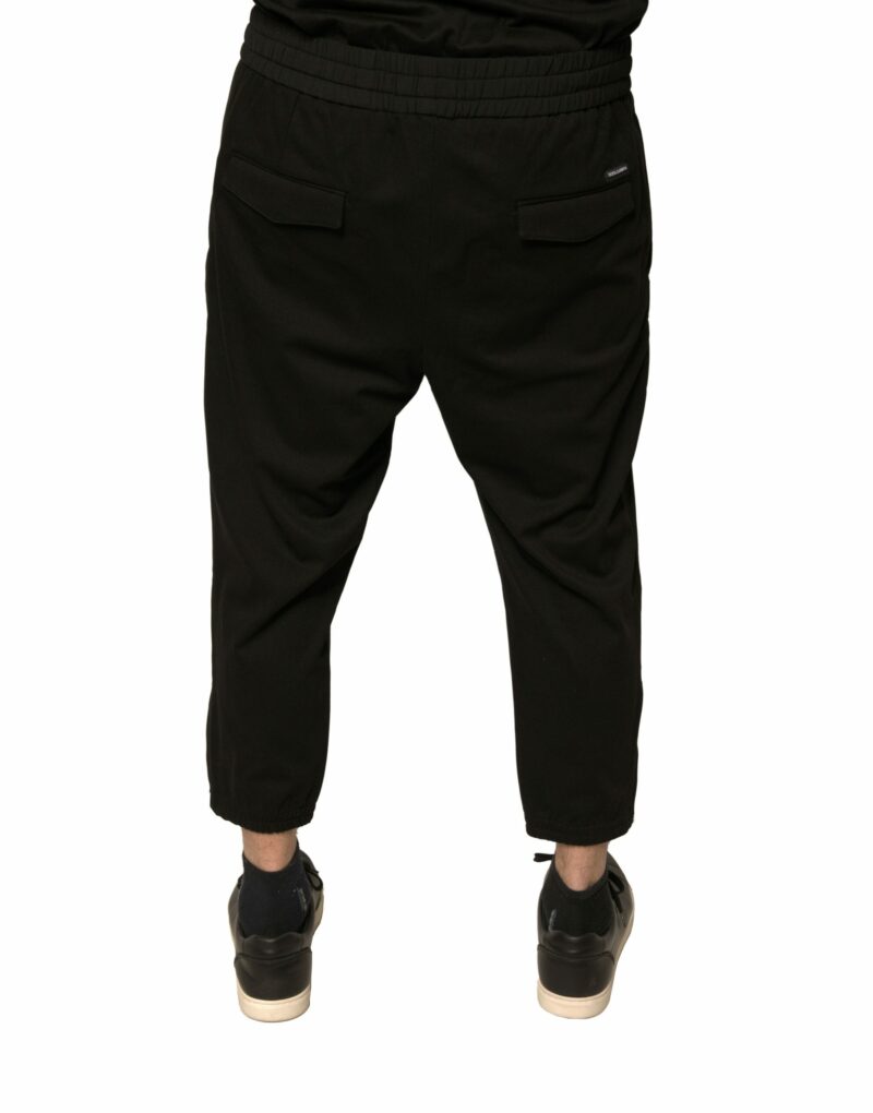 Dolce & Gabbana Black Wool Jogger Jogging Pants - Image 4