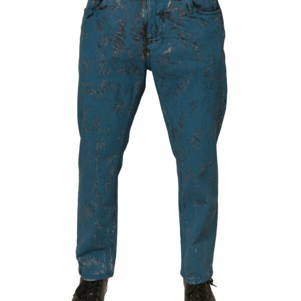 Dolce & Gabbana Blue Logo Cotton Stretch Skinny Denim Jeans