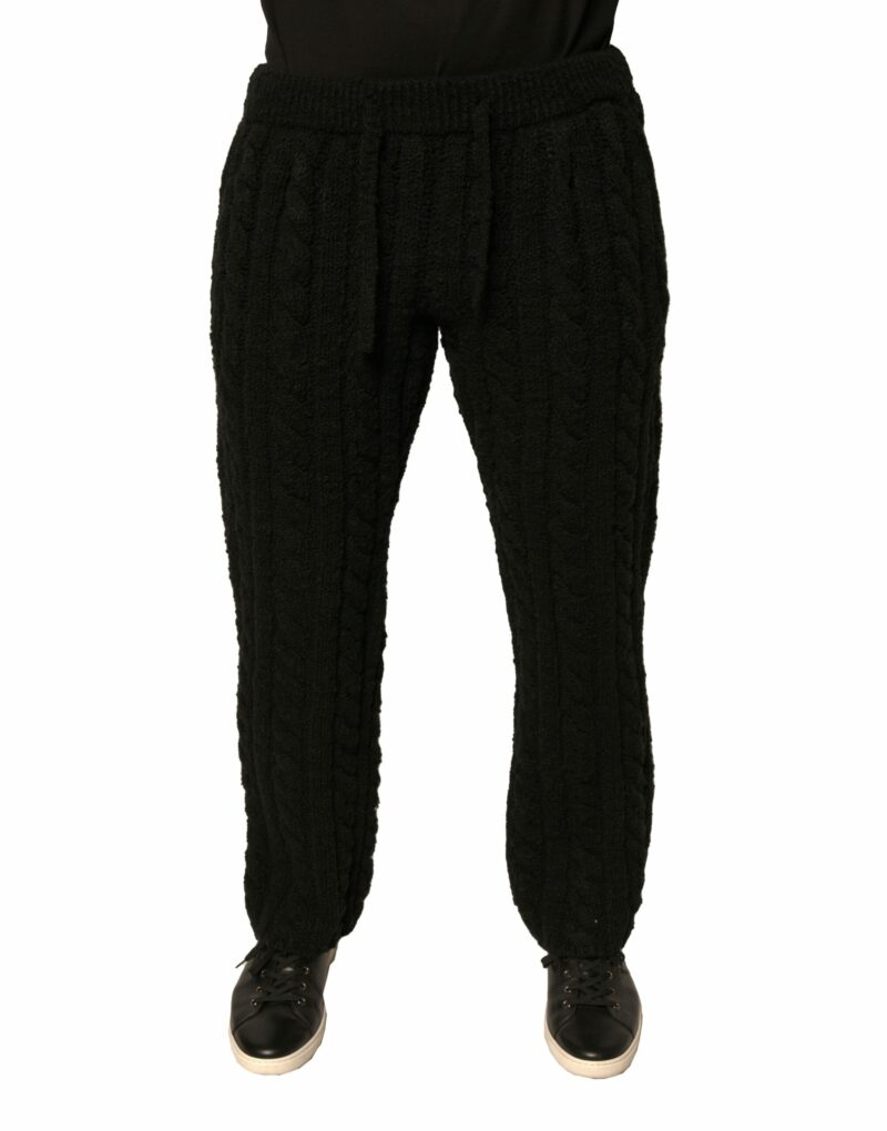 Dolce & Gabbana Black Wool Knitted Skinny Pants - Image 2