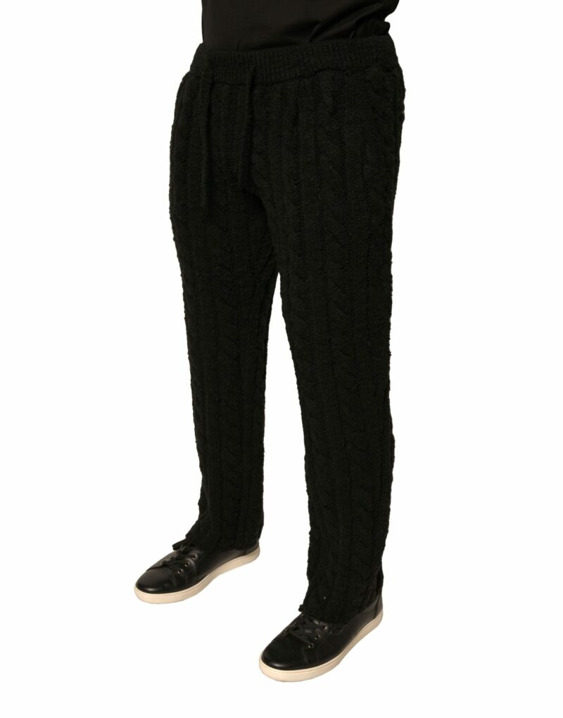 Dolce & Gabbana Black Wool Knitted Skinny Pants - Image 3