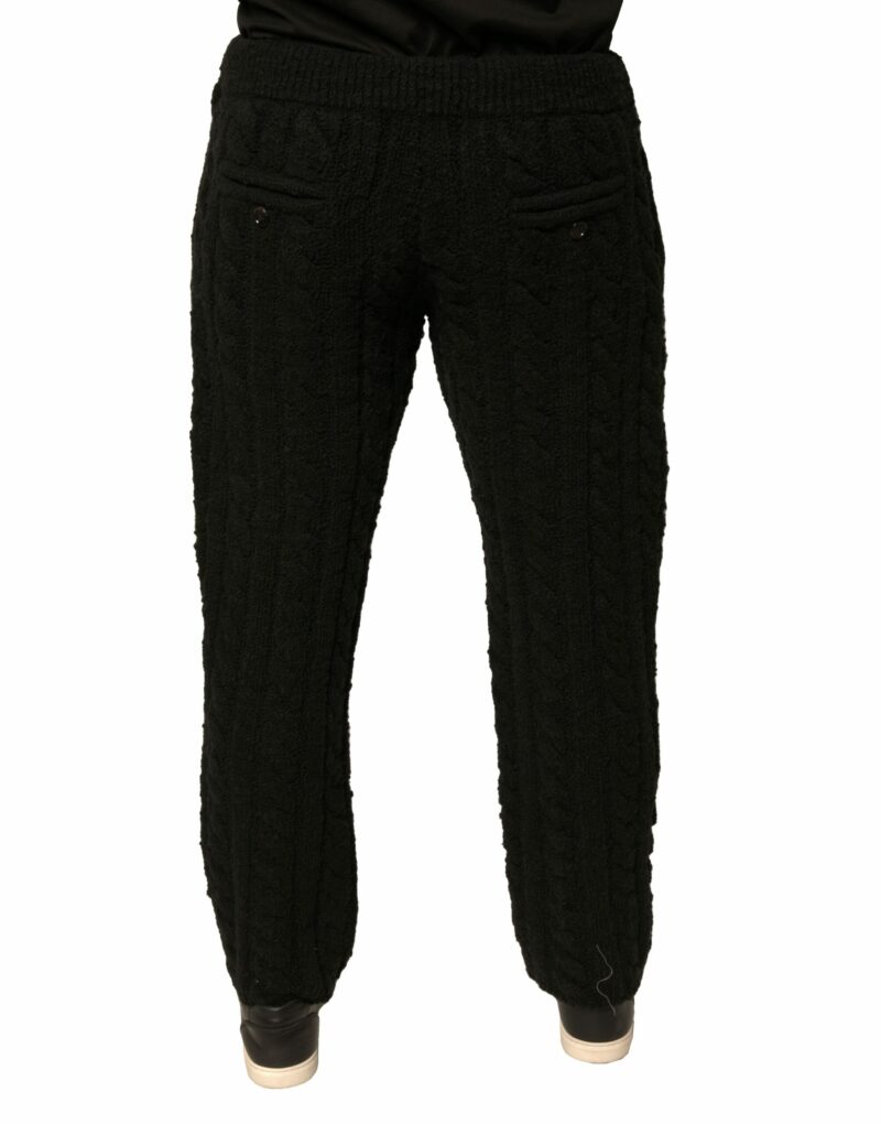 Dolce & Gabbana Black Wool Knitted Skinny Pants - Image 4