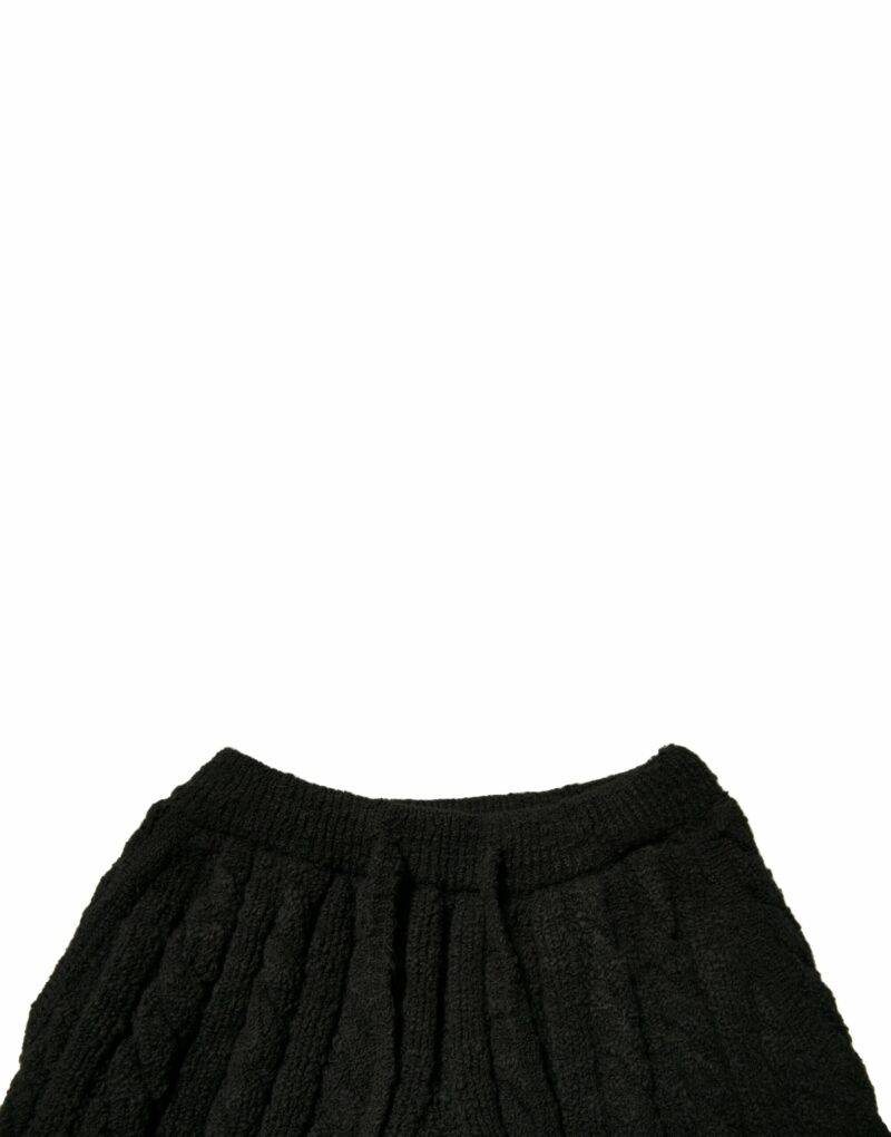 Dolce & Gabbana Black Wool Knitted Skinny Pants - Image 5