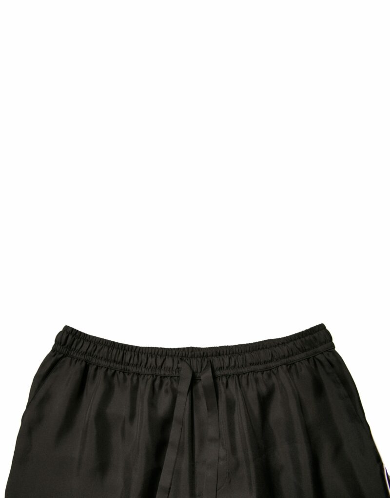 Dolce & Gabbana Black DG Logo Silk Jogger Sweatpants Pants - Image 5