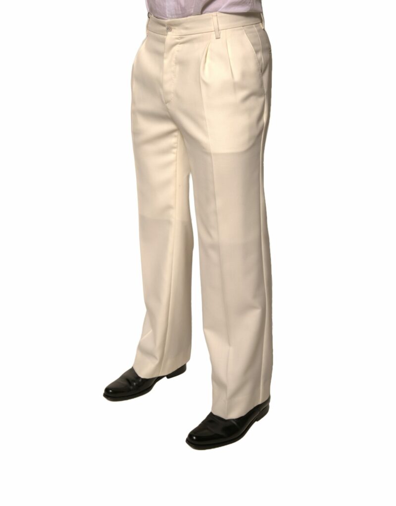Dolce & Gabbana Off White Straight Dress Pants - Image 3
