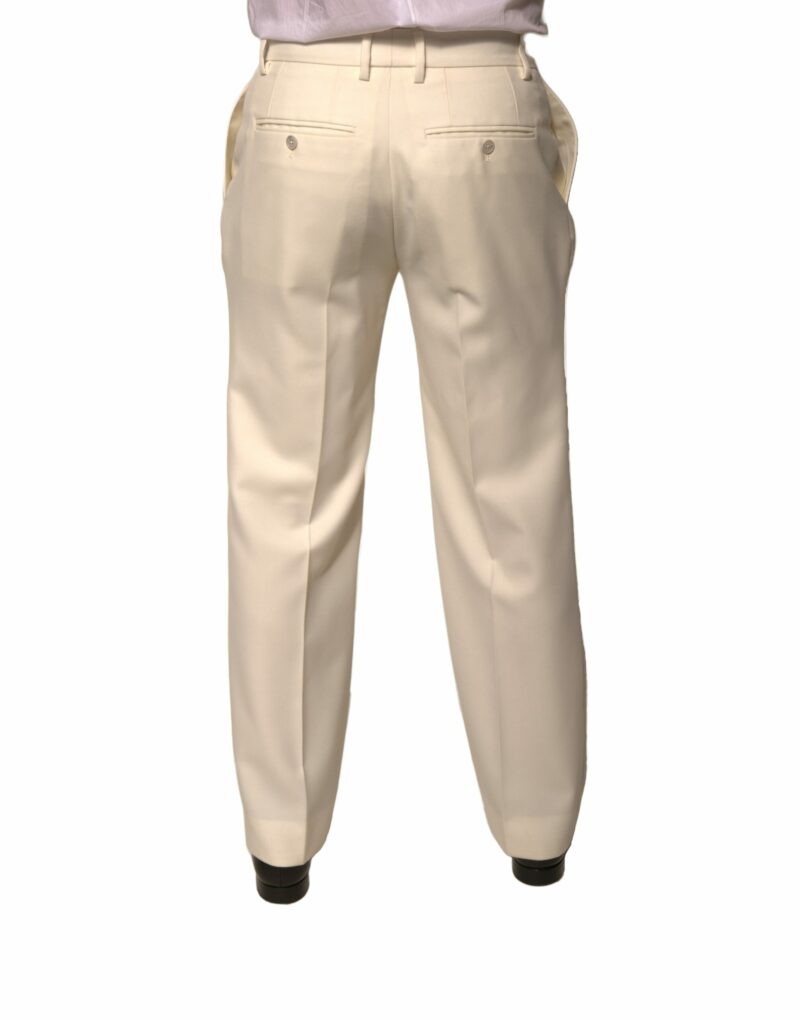 Dolce & Gabbana Off White Straight Dress Pants - Image 4