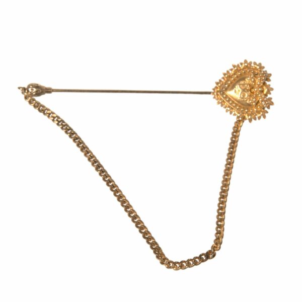 Dolce & Gabbana Gold 925 Sterling Silver Sacred Heart Pin Collar Brooch