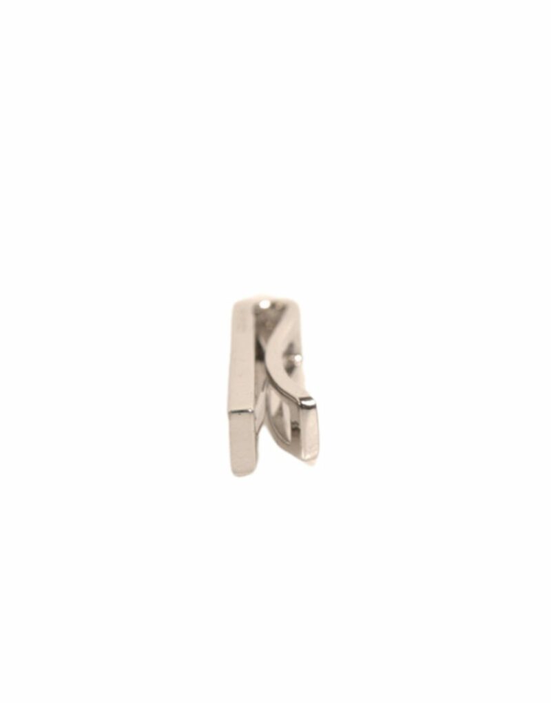 Dolce & Gabbana Silver Tone Brass Logo Branded Tie Clip Bar - Image 3