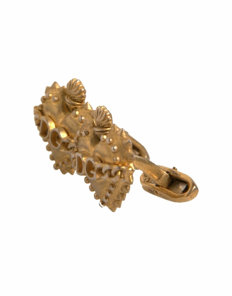 Dolce & Gabbana Gold 925 Sterling Silver DG Heart Cufflink - Image 3