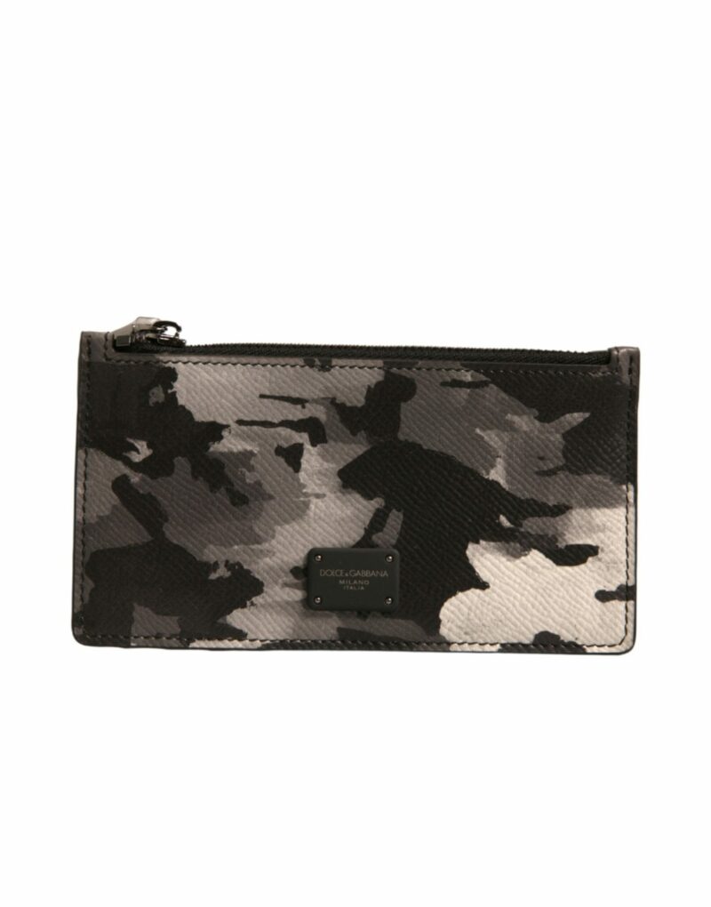 Dolce & Gabbana Multicolor Camouflage Logo Plaque Coin Purse Wallet - Image 2