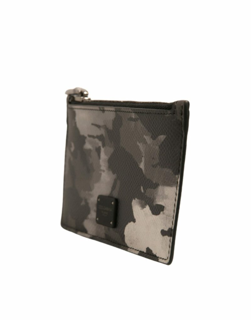 Dolce & Gabbana Multicolor Camouflage Logo Plaque Coin Purse Wallet - Image 4