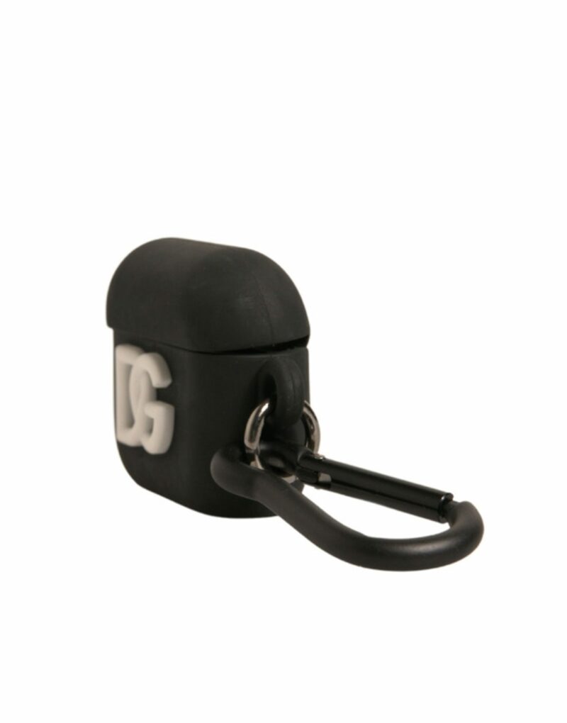 Dolce & Gabbana Black Silicone Rubber Logo Embossed Airpods Case - Image 3