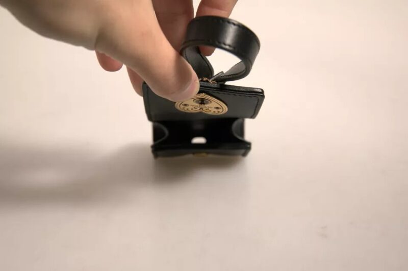 Dolce & Gabbana Black Leather Devotion Heart Strap Airpod Case - Image 6