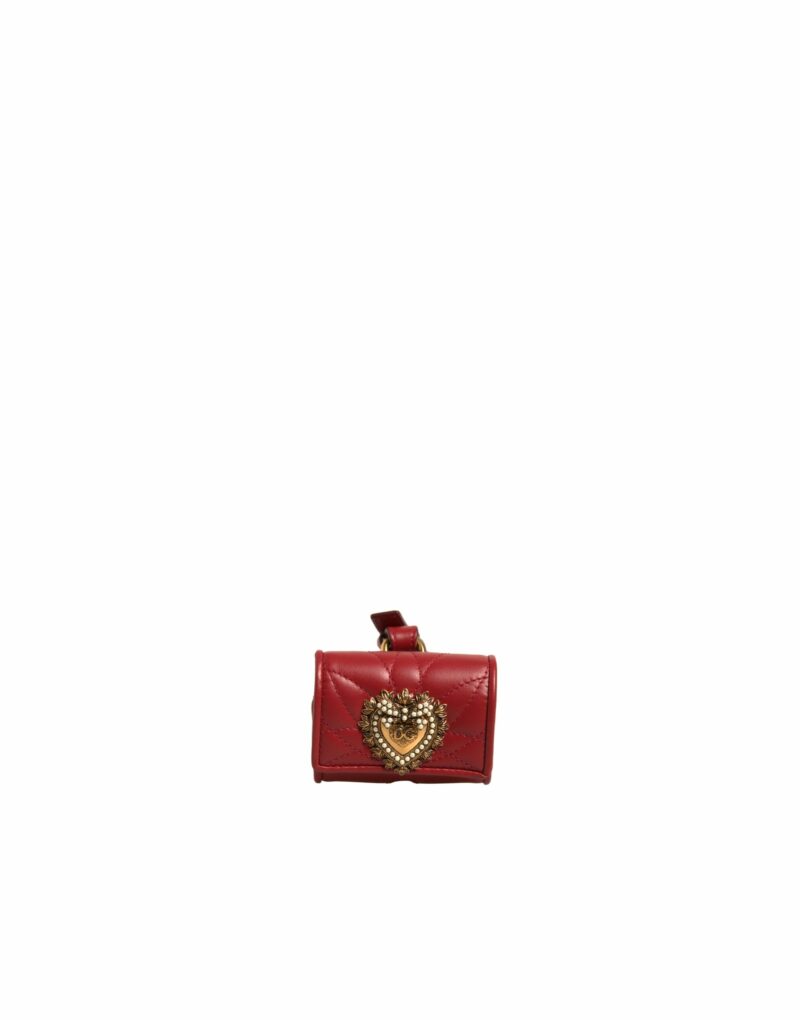 Dolce & Gabbana Black Leather Devotion Heart Strap Airpod Case - Image 2