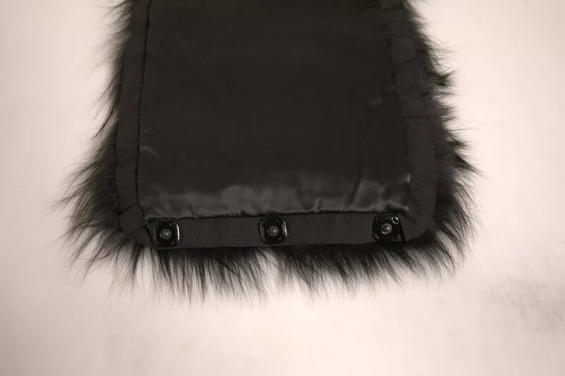 Dolce & Gabbana Black Fur Shoulder Collar Wrap Shawl Scarf - Image 6