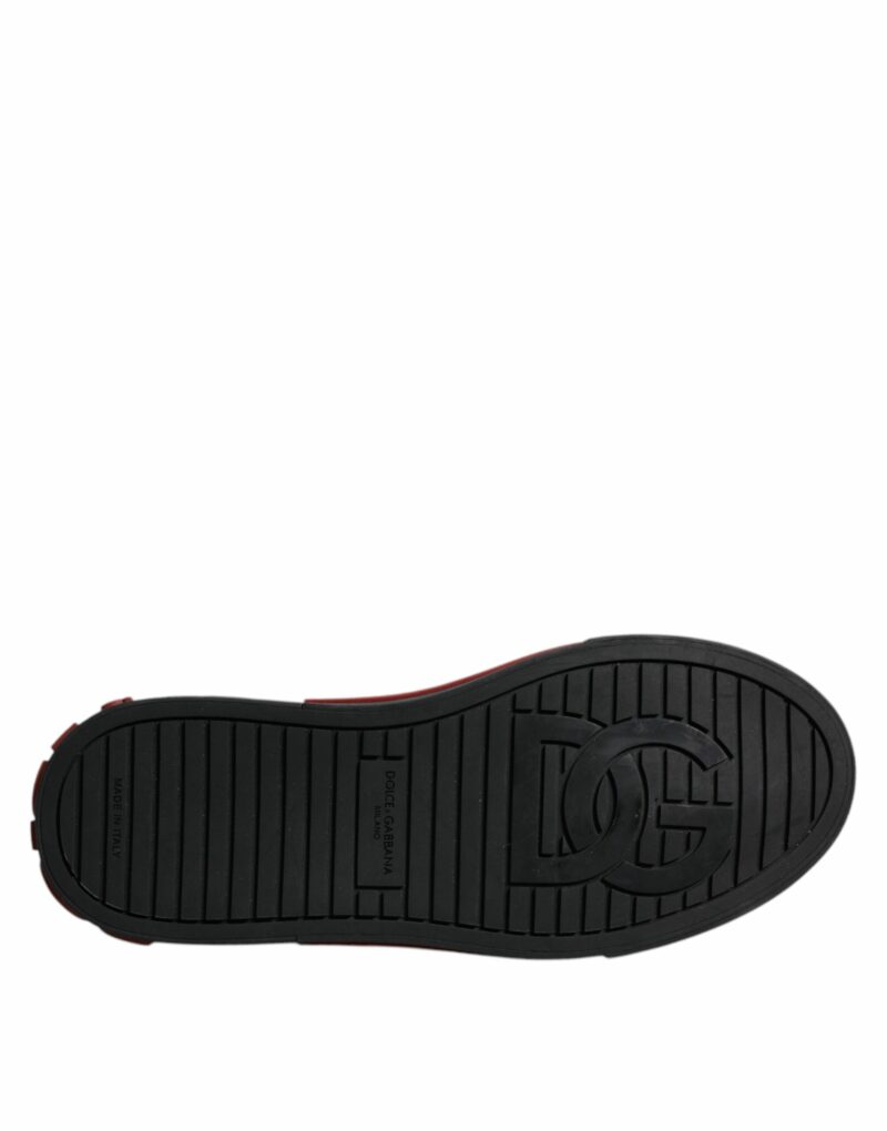 Dolce & Gabbana Red Black Leopard Cotton Men Low Top Sneakers Shoes - Image 8