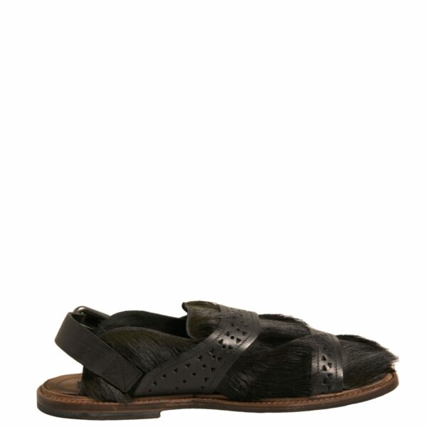 Dolce & Gabbana Green Gazelle Hair Leather Flats Sandals Shoes