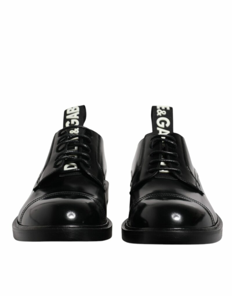 Dolce & Gabbana Black Patent Leather Derby Lace Up Formal Dress Shoes - Image 2