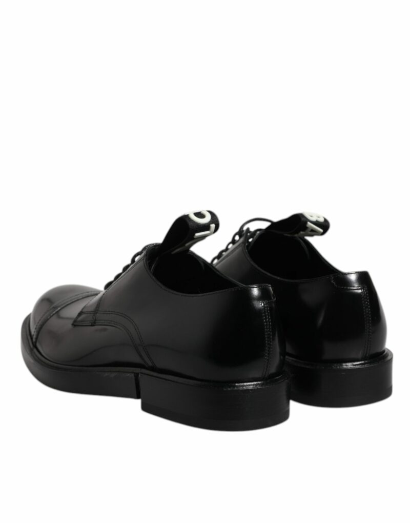 Dolce & Gabbana Black Patent Leather Derby Lace Up Formal Dress Shoes - Image 5