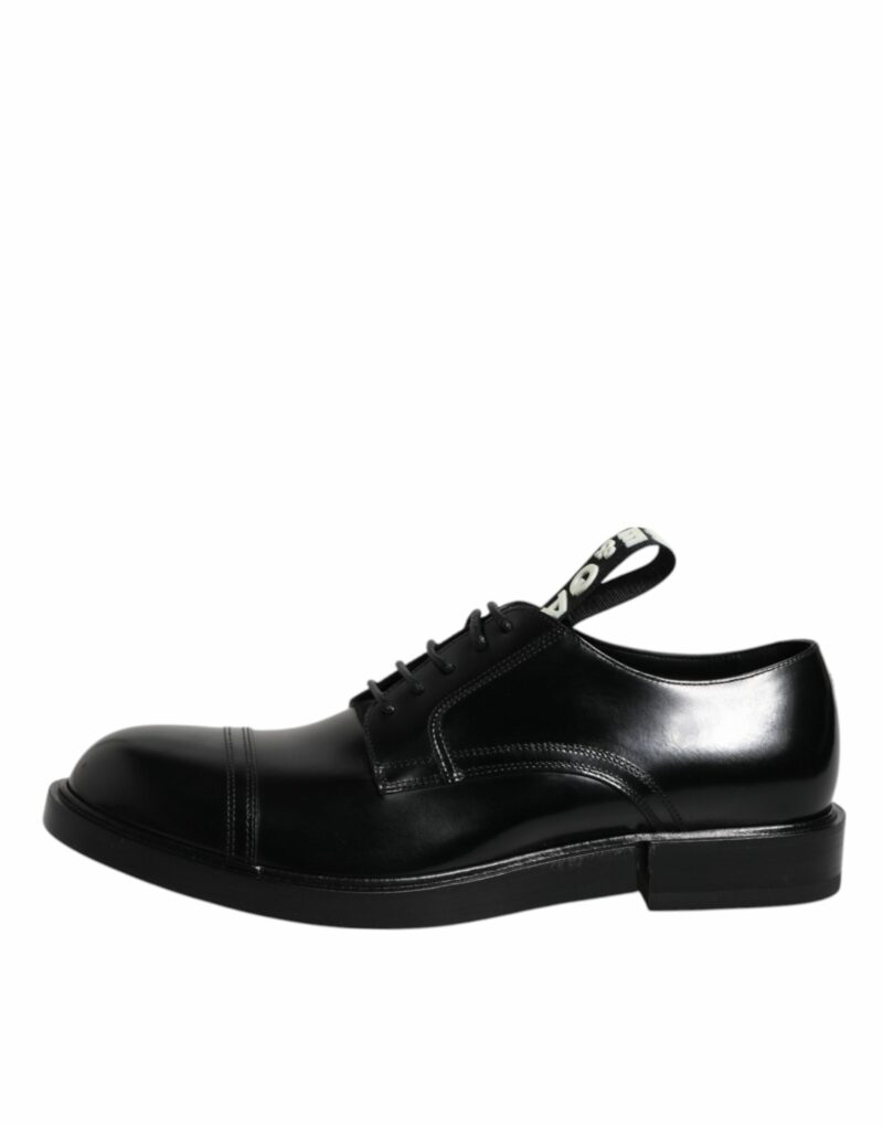 Dolce & Gabbana Black Patent Leather Derby Lace Up Formal Dress Shoes - Image 6