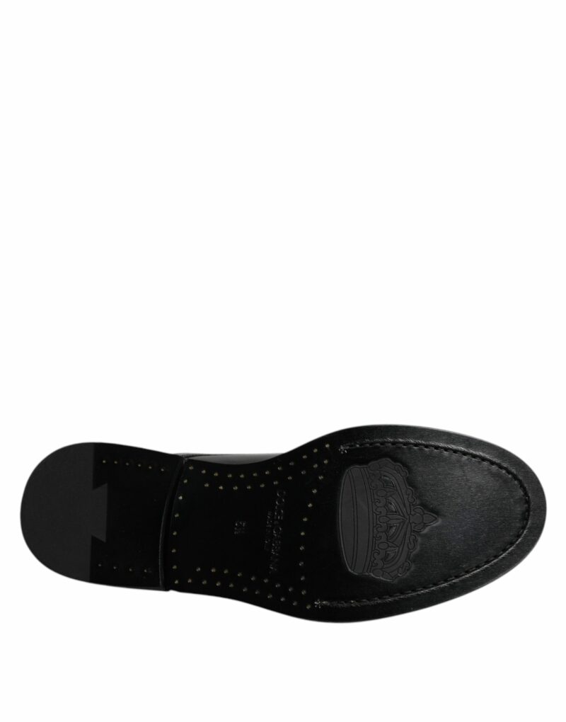 Dolce & Gabbana Black Patent Leather Derby Lace Up Formal Dress Shoes - Image 8