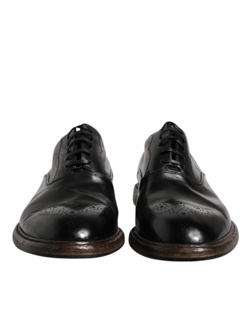 Dolce & Gabbana Black Leather Lace Up Men Derby Formal Shoes - Image 2